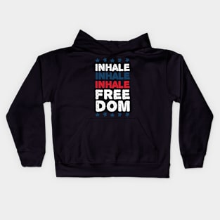 Inhale Freedom - 4th july - Independence day Kids Hoodie